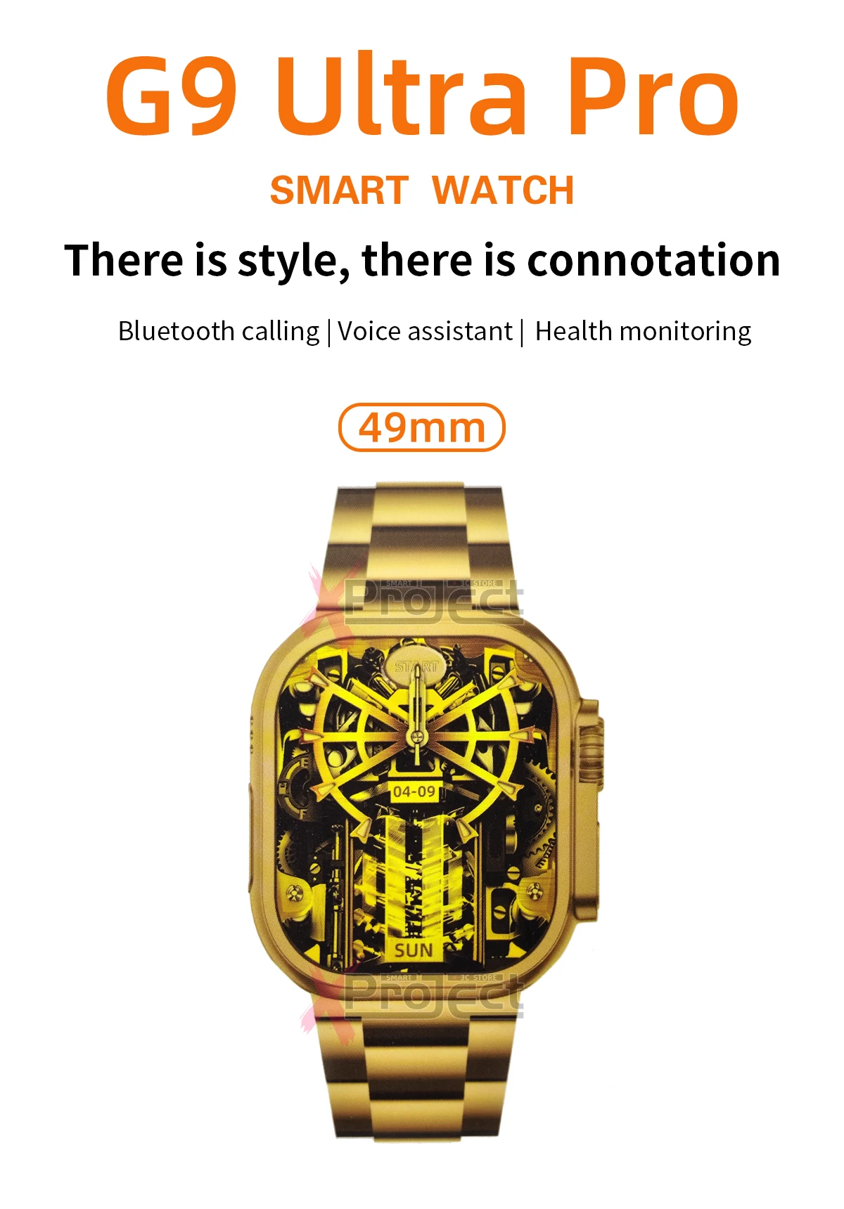 G9 Ultra Pro Gold Smart Watch description image