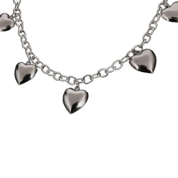 Y1UE Vintage Love Heart Pendant Necklace for Women Girls Sweet Peaches Love Clavicular Chains Fashion Jewelry Niche Neckchain