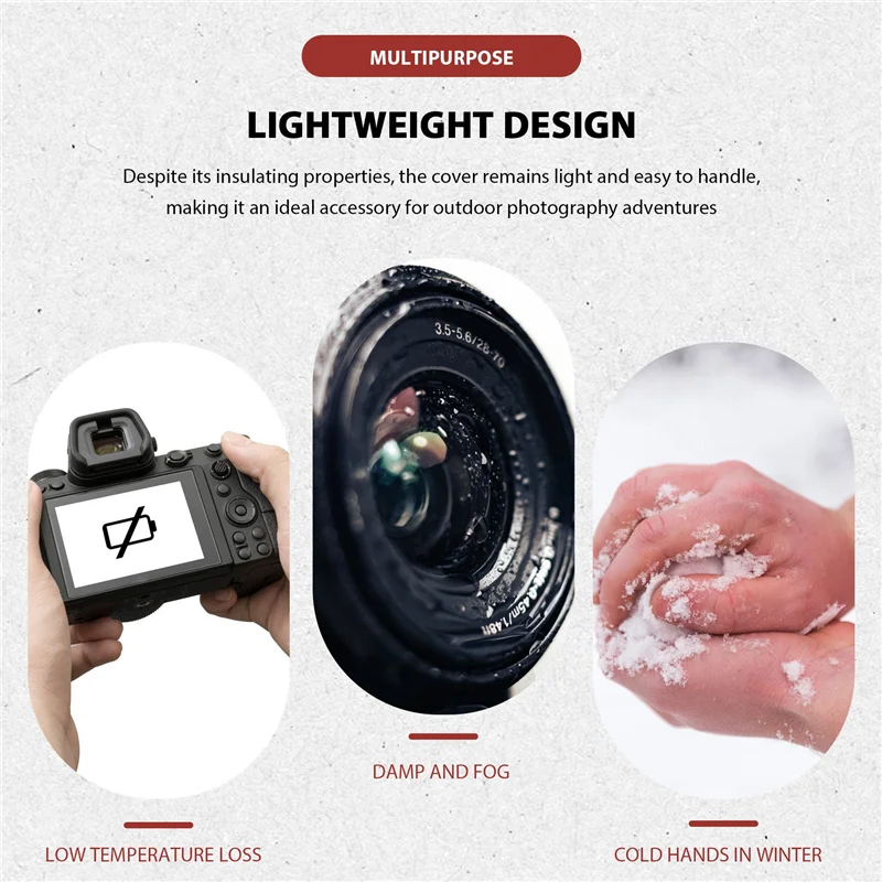 Housse Anti-froid Pour Appareil Photo – Isolante En Duvet, Compatible DSLR Et Hybrides, Pour Photo Hivernale