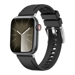 Enhanced Fluororubber Sport Strap for 42MM 44MM 45MM 49MM (Black)