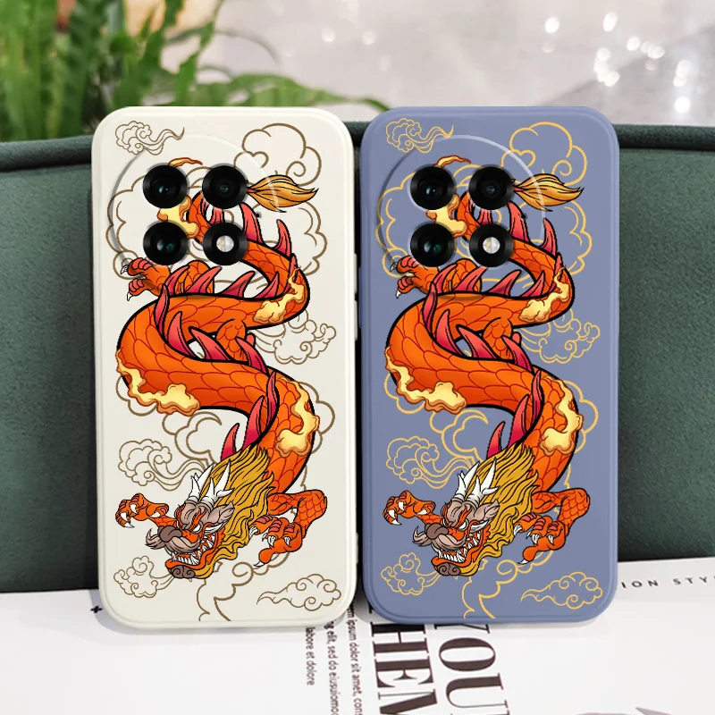 Red Flame Dragon Liquid Silicone Phone Case Cover