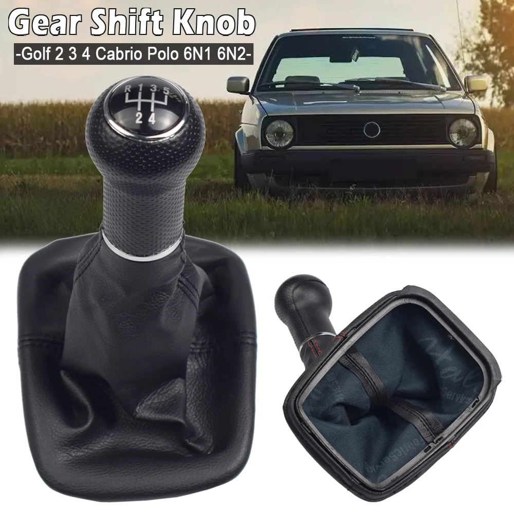 Gear Shift Knob Lever Gaiter Boot Leather Cover For Volkswagen Vw Golf