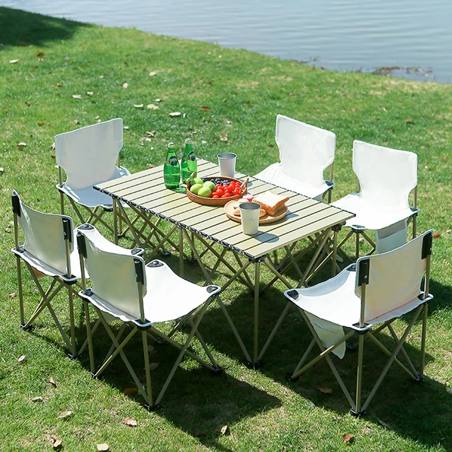 야외 휴대용 접이식 캠핑 테이블 및 의자 세트