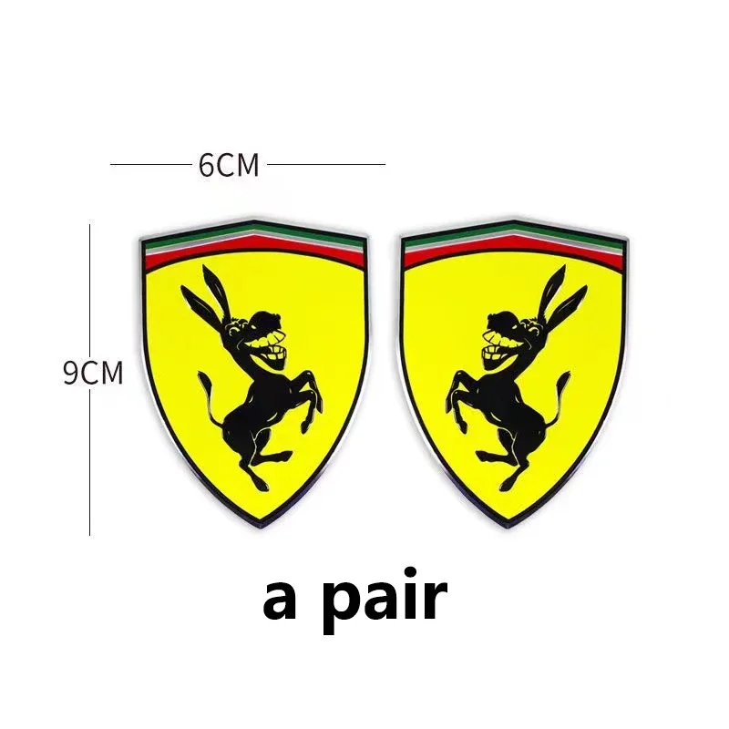 3D Car Sticker Donkey Pattern Self-adhesive Decal Decoration Vehicle Stickers Accessories Replacement for Ferrari Type 1 moira s wig pattern shower curtain toilet accessories bathroom for bathroom elegant bathroom curtain