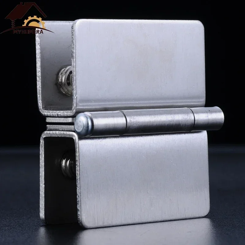 Glass Door Hinge Double Sided Without Drilling Hole Stainless Steel Cabinet Cupboard Glass Clamps Clip for 4/9/12mm 180 Degree