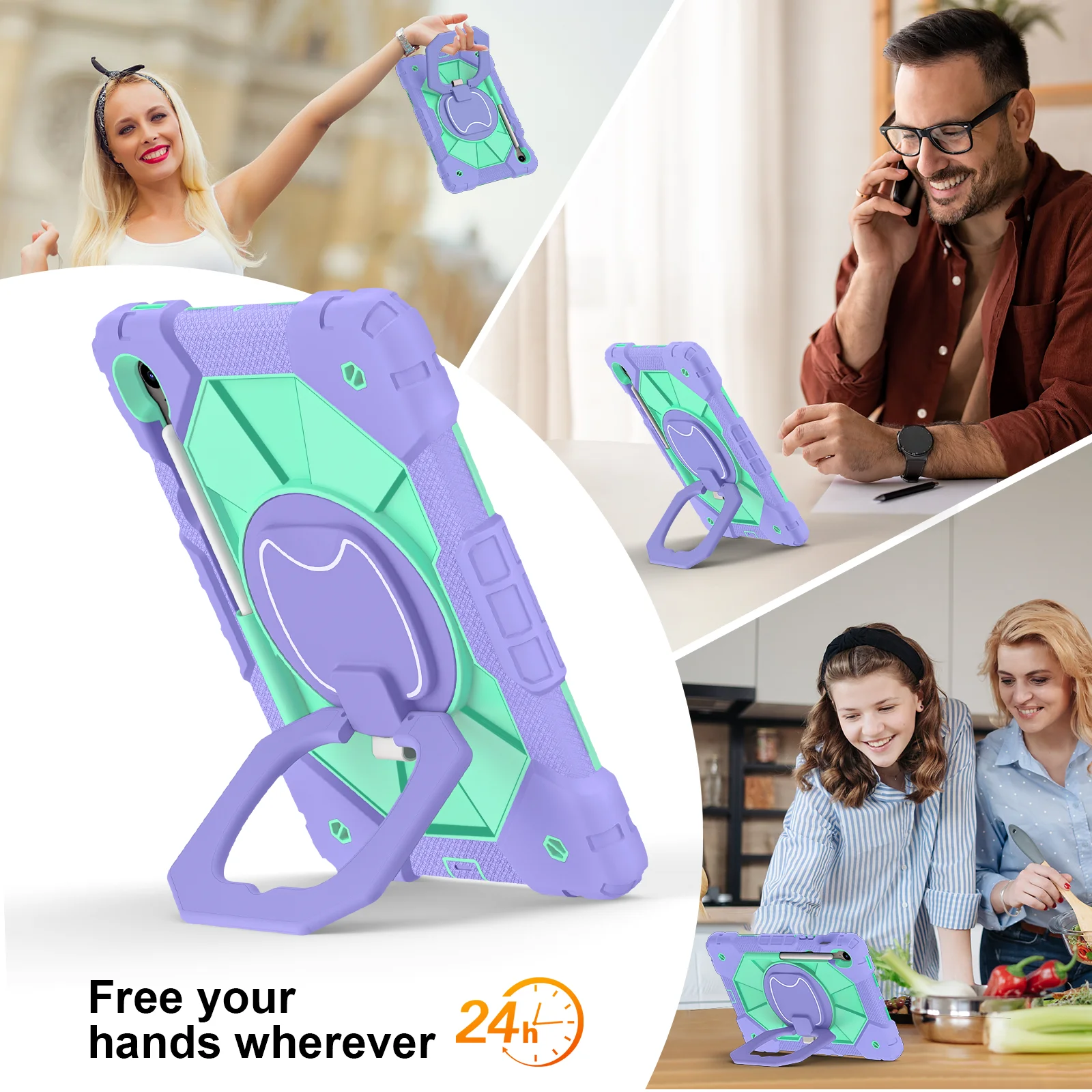 Universal Rotating Stand Case with Heavy Duty Handle