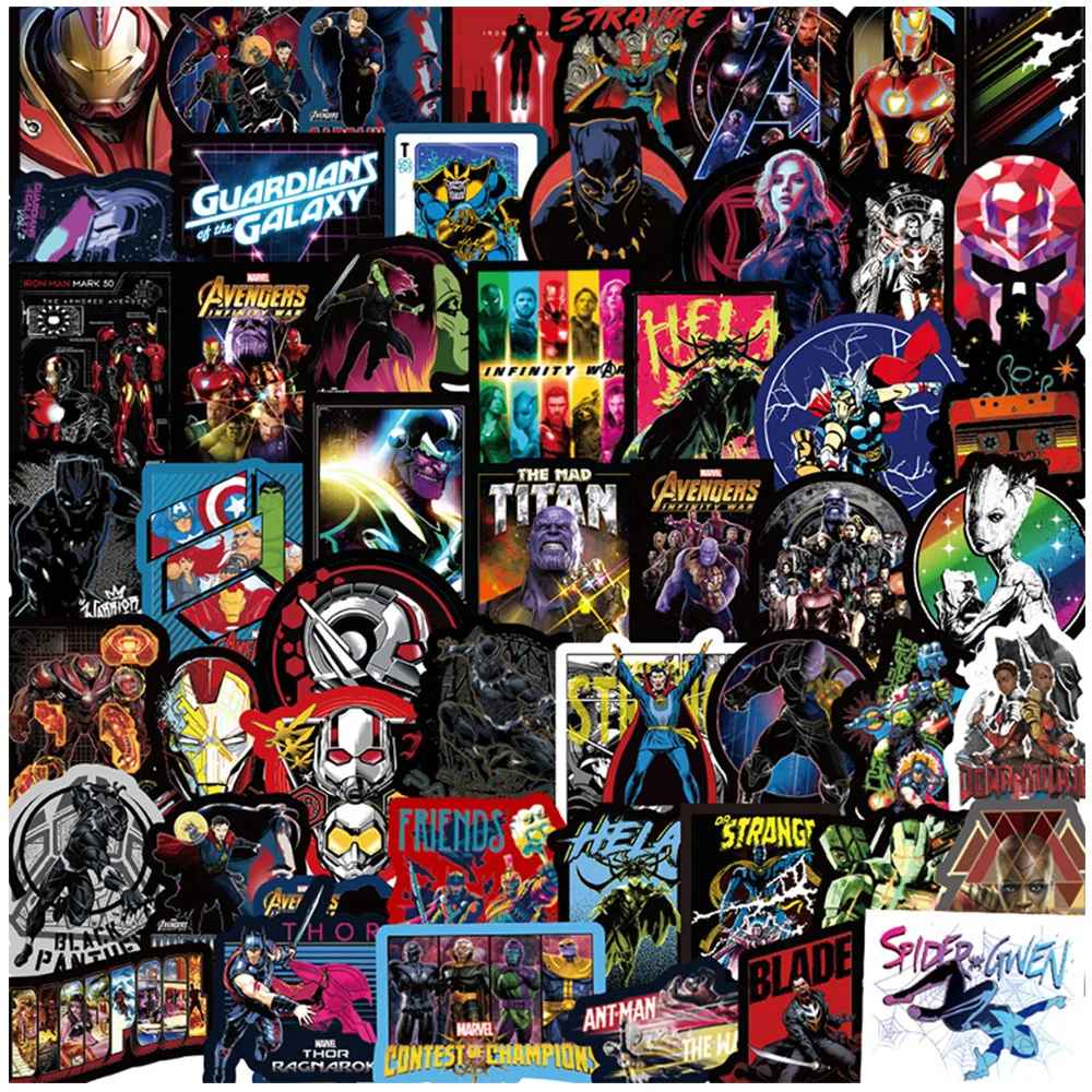 10/30/50/100PCS Disney Marvel The Avengers Stickers Super Hero Cartoon Decals DIY Laptop Car Skateboard Cool Sticker for Kids loki hooded sweatshirt hoodie marvel pullover clothes the avengers super hero harajuku men women winter warm male casual tops