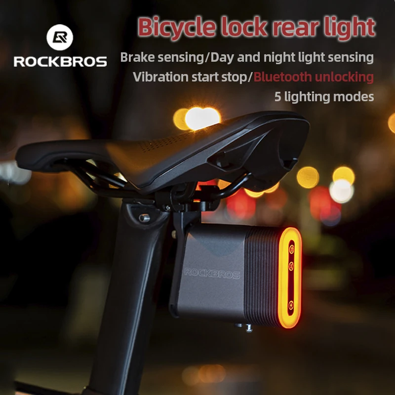 

Умные задние фонари ROCKBROS для горного и дорожного велосипеда, Bluetooth, с кабелем 1,3 м