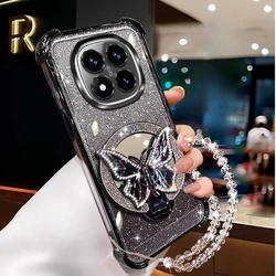 Crystal Glitter Butterfly Mirror Stand Shockproof Bracelet Case - Redmi Note 15ProPlus (4)