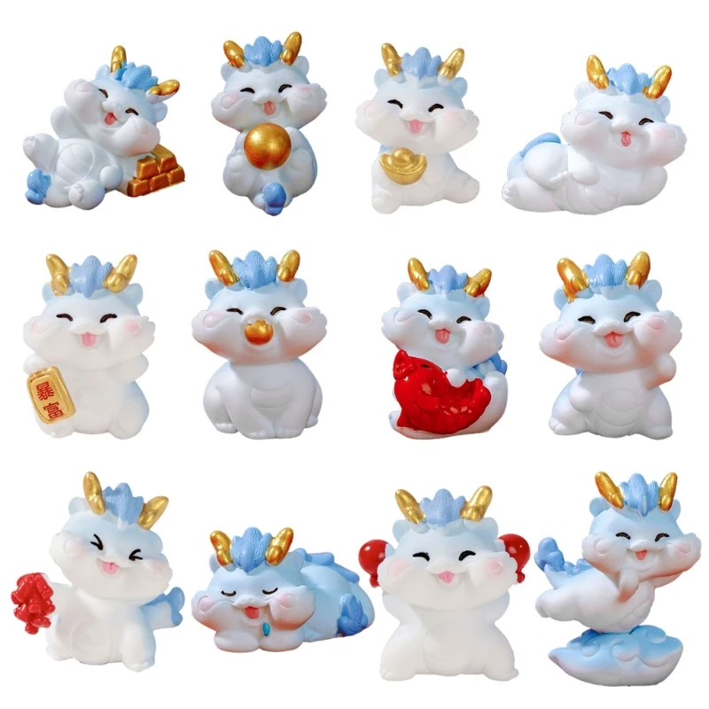 

Орнаменты в виде дракона, микропейзаж, новогодний милый маленький дракончик, китайская шикарная кукла, Прямая поставка