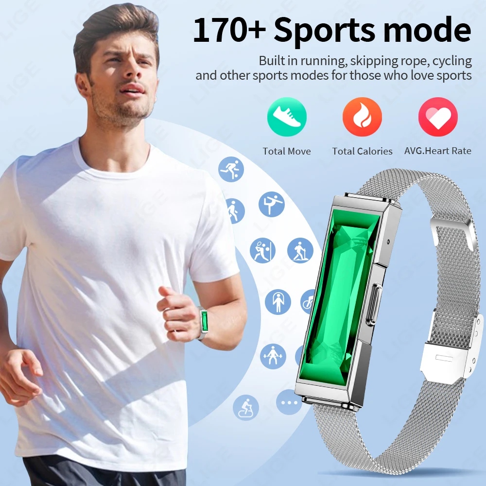 LIGE Paar-Gesundheitsarmband, Sportarmband, Fitness-Tracker, Herzfrequenzmesser, Schlafüberwachung, Smartwatch mit Kamerasteuerung für Android_voghion.com