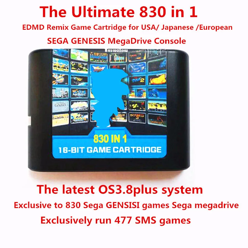 The-Ultimate-830-in-1-EDMD-Remix-Game-Cartridge-for-USA-Japanese - 830 In 1 Sega Genesis Game List