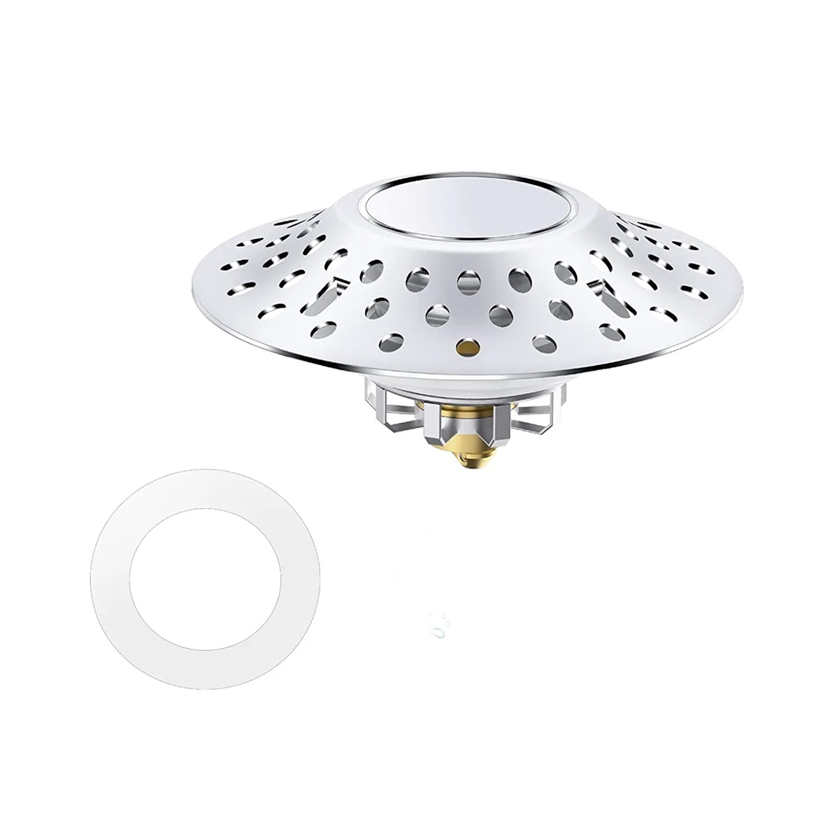 

Bathtub Stopper with Drain Hair Catcher,Universal Bathroom Tub Stopper with Dual Filtration Design,for 1.6-2.0 Inch Hole