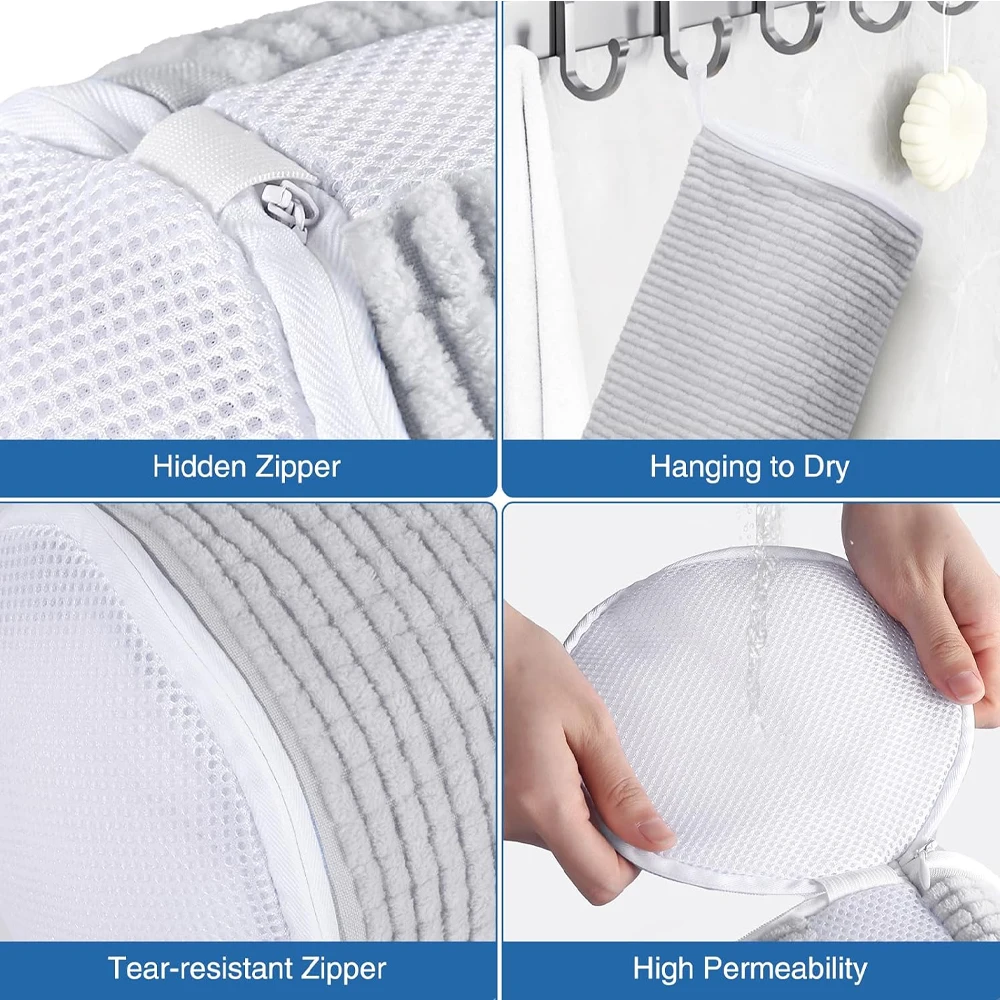 1/2PCS Washing Shoes Bag Cotton Laundry Fluffy Fibers Easily Remove Dirt Washing Bags Anti-Deformation Shoes Clothes Organizer 5