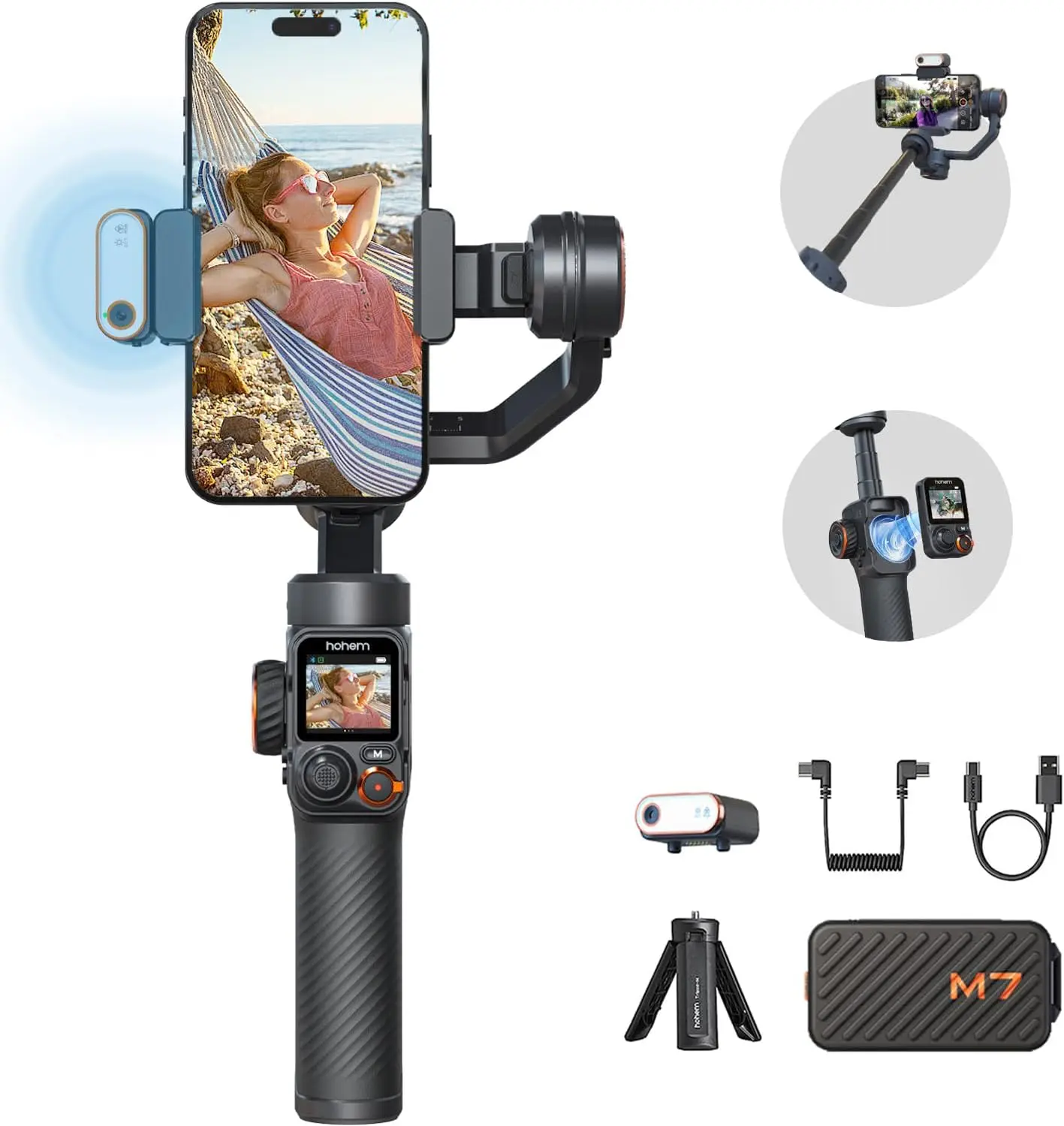 Hohem iSteady M7 Gimbal Stabilizer for Smartphone, Magnetic AI