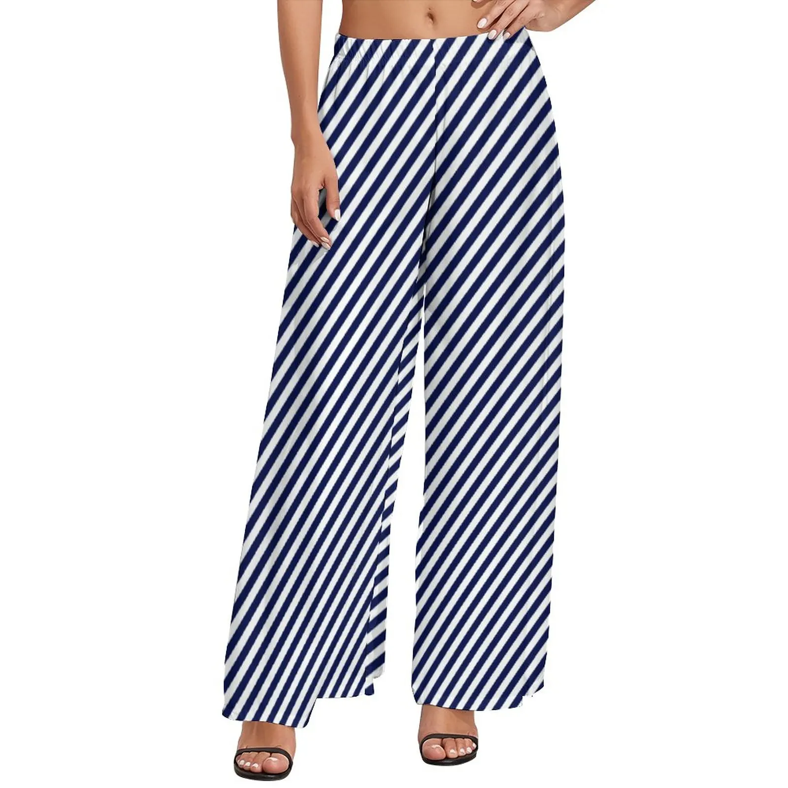 パンツ stripe pattern baggy slacks Black Stripes Pants Horizontal Stripe Pattern Harajuku