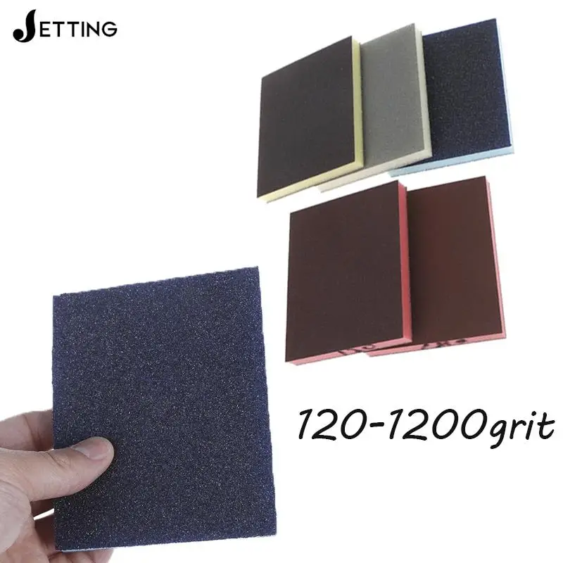 

2pcs 120-1000grit Polishing Sanding Sponge Block Pad Sandpaper Assorted Abrasive Tool Random Color 120*100*12mm