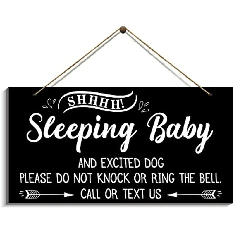 Do Not Knock Or Ring Doorbell Dogs Will Bark Babies Will Cry Things Will  Get Ugly Decorative Rectangle Wooden Door Sign | CubeBik