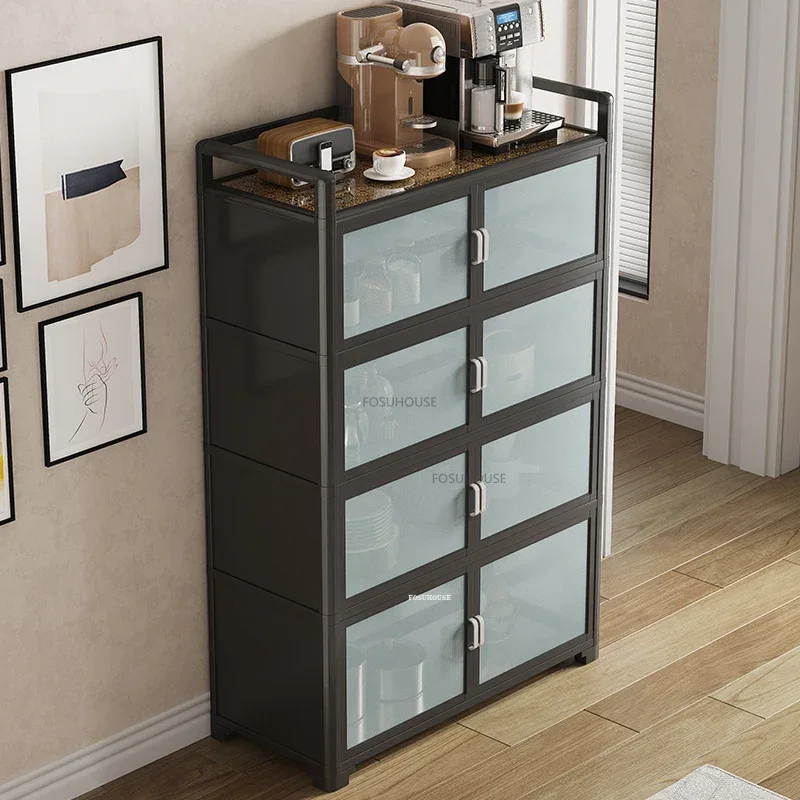 Nordic Aluminum Alloy Kitchen Cabinets for Kitchen Furniture Storage Cabinet Multifunction Upscale Multilayer Household Cupboard 5