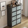 Nordic Aluminum Alloy Kitchen Cabinets for Kitchen Furniture Storage Cabinet Multifunction Upscale Multilayer Household Cupboard 5