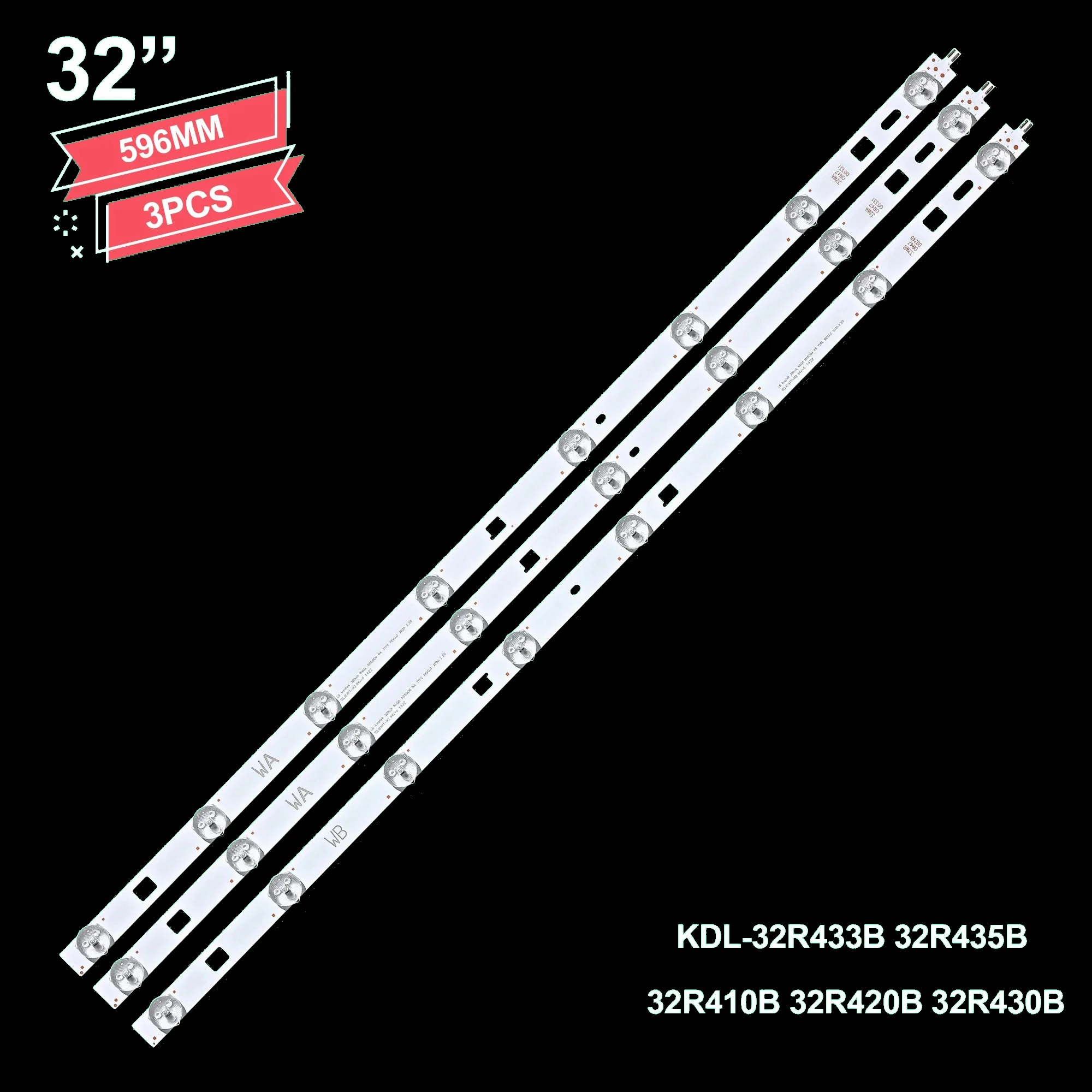 

3pcs LED strip for Sony KDL-32R413B KDL-32R415B KDL-32R433B 32R435B 32R410B 32R420B 32R430B for LG INNOTEK 32INCH WXGA NDSOEM
