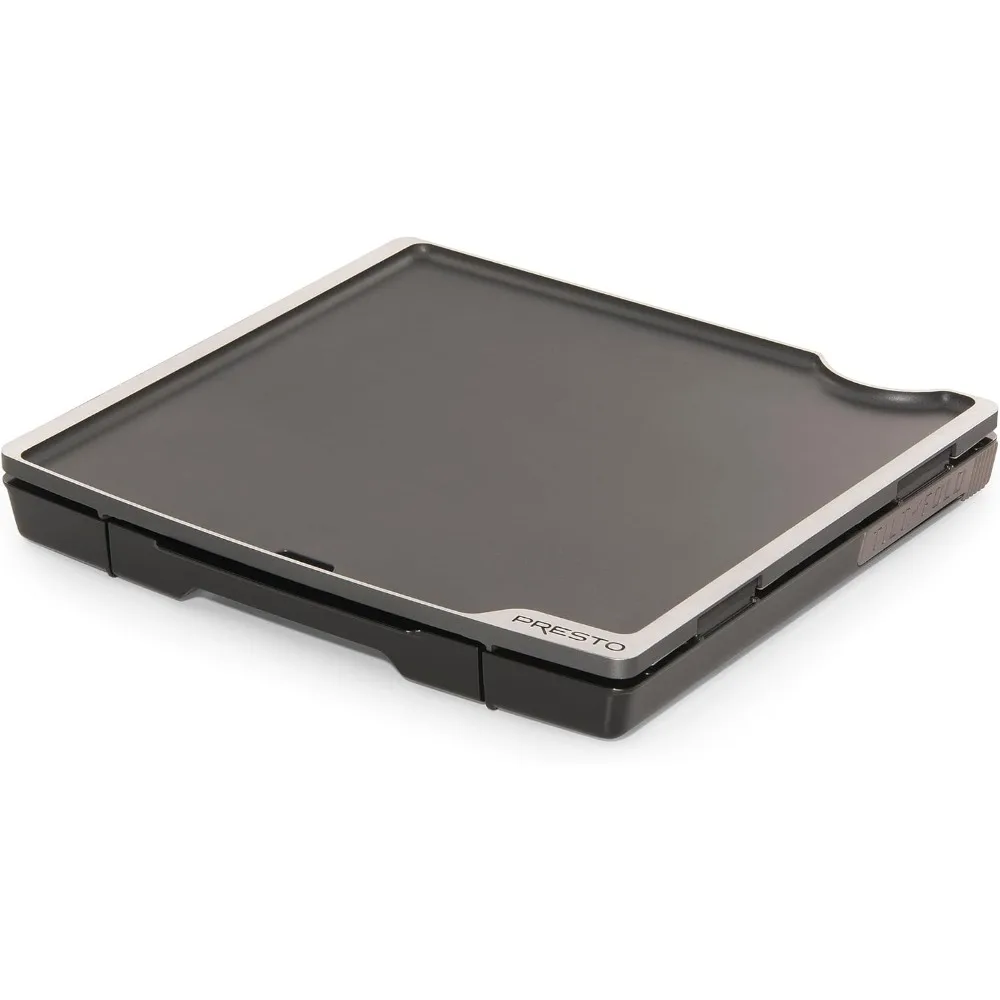 15-inch Electric Tilt-n-fold Griddle,Black,Legs fold in and drip tray locks in place for easy,compact storage,Easy to clean 3