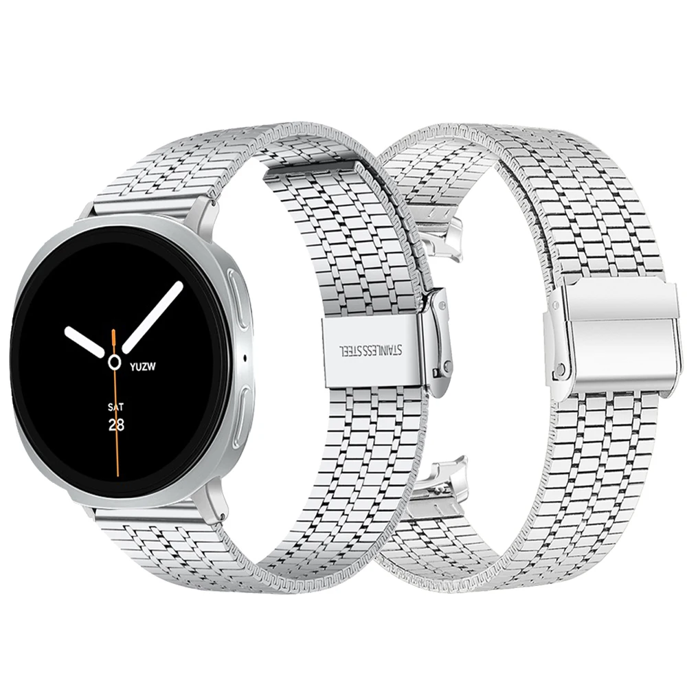 Premium Stainless Steel Strap - Sleek No-Gap Metal Link Bracelet