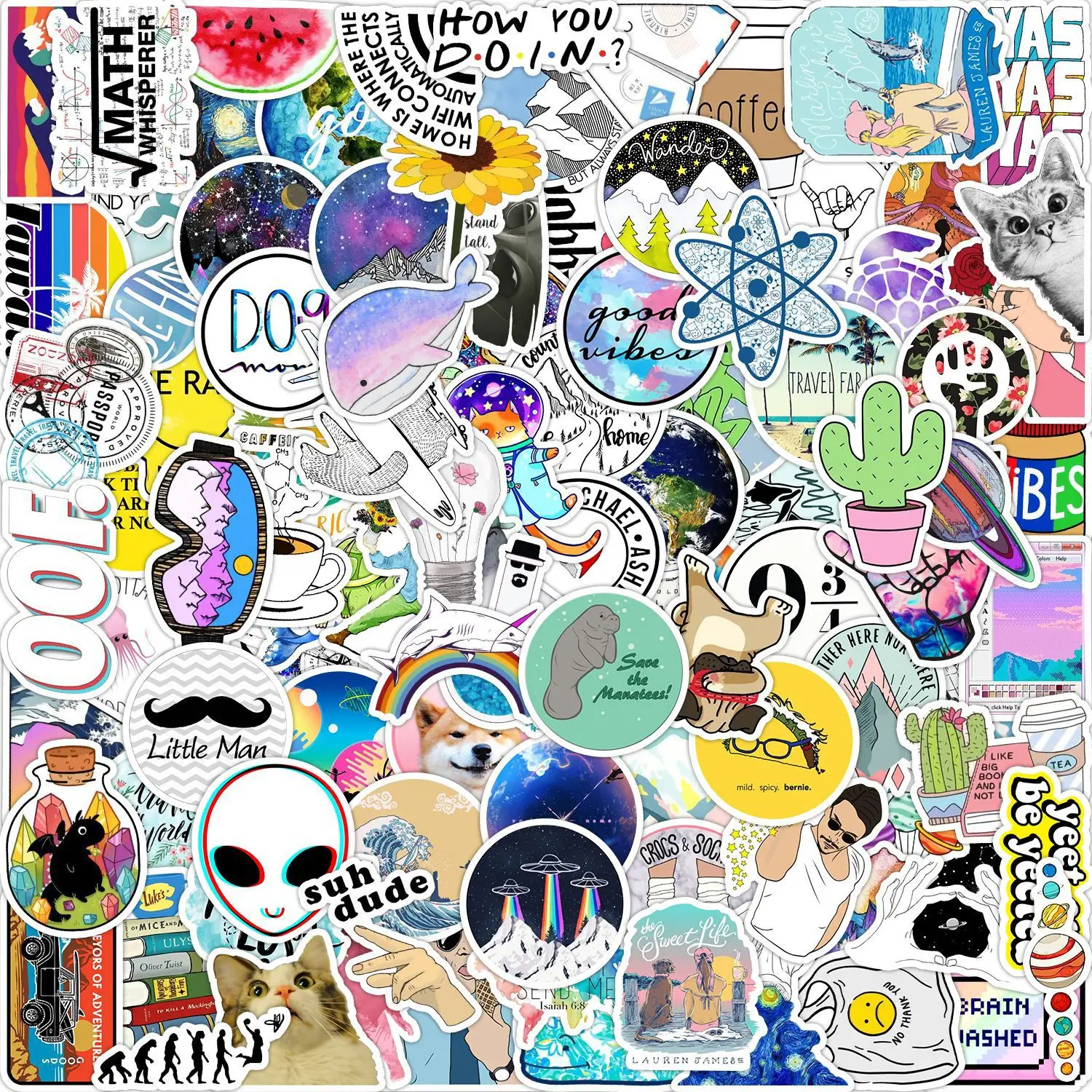 

10/30/50 /100Little Fresh Graffiti Stickers for Laptops Refrigerators Suitcases Phone Cases Skateboards Children's Toys Stickers