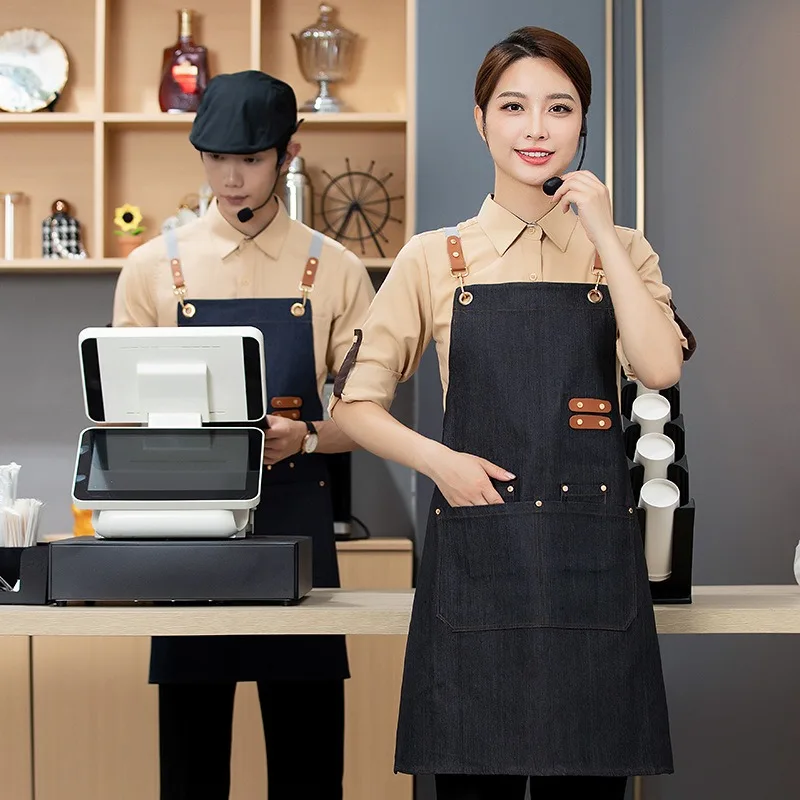 Apron Waterproof Oil Proof Catering Supermarket Restaurant Fruit Shop Family Milk Tea Work Clothes for Both Men and Women 5 S721be4ad055746e0a292940d7464df5d6