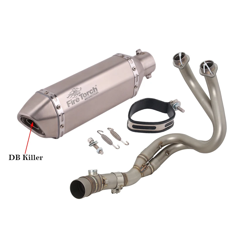 For Kawasaki ER6N ER6F Versys 650 Z650 Ninja650 Full System Motorcycle Exhaust Escape Front Mid Link Pipe Muffler Moto DB Killer - Image 2