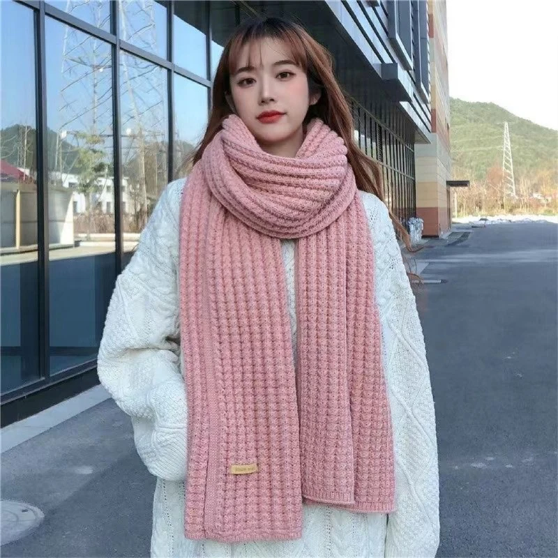 Men Women Winter Knitting Thermal Neck Warmer Tube Outdoor Skiing Motorcycle Scarf Thickening Windproof Neck Cover Riding Bib winter accessories knitted scarf