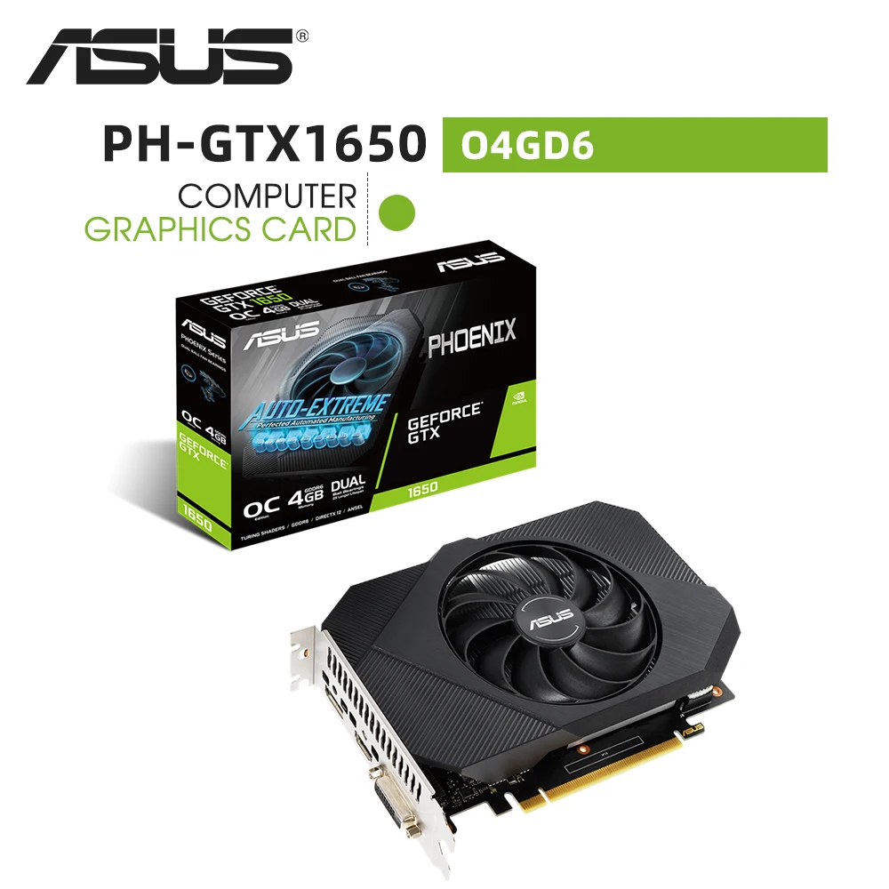 latest gpu for pc ASUS Graphic Card PH-GTX1650-O4G New GDDR5 128 Bit GTX 1650 4GB NVIDIA 12NM 6Pin Video Card placa de graphics card GPU video card in computer