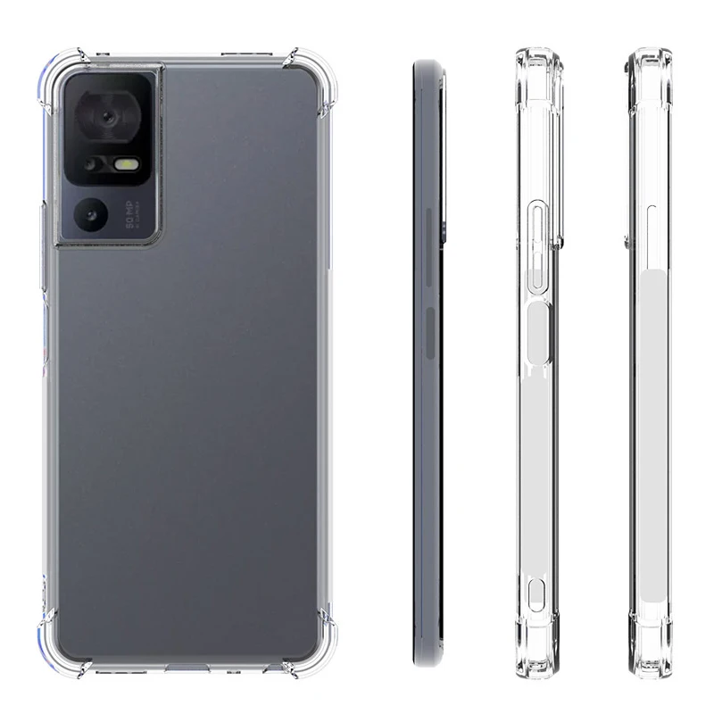 MEMELOKA Cover Per TCL 40 SE In Silicone Opaco Nero + 3 Pezzi Pellicola In Vetro Temperato, Protezione Antiurto, Ultra Sottile