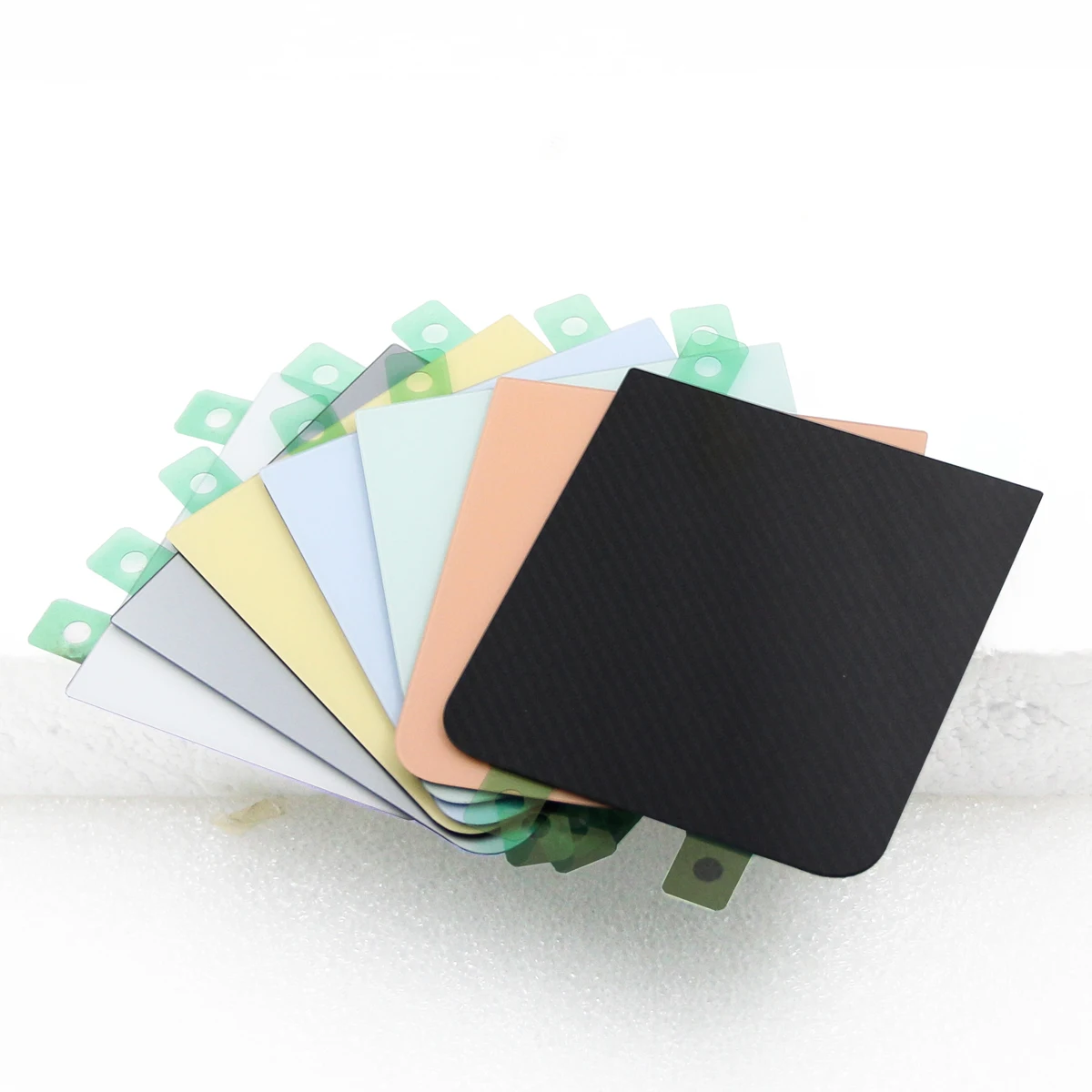 삼성 Z 플립 6 5G SM-F741B/DS SM-F741U/W/N 배터리 도어 하단 커버 후면 유리 수리 부품 (카메라 렌즈 포함)