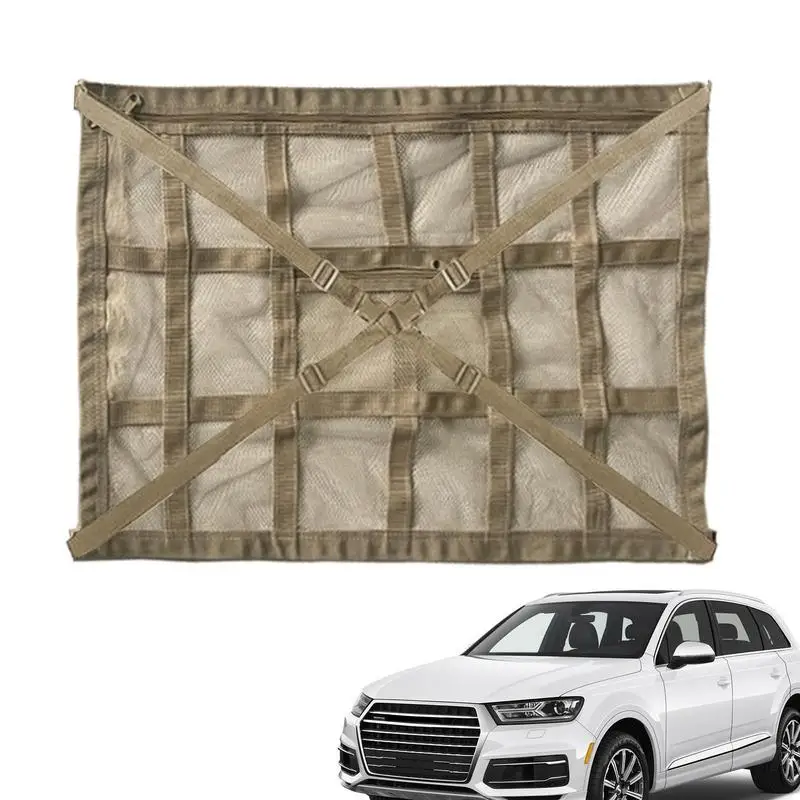 

Car Interior Roof Storage Net Roof Organizer Cargo Net Camping Essentials Large Capacity Roof Luggage Net Pocket For Car RV SUV