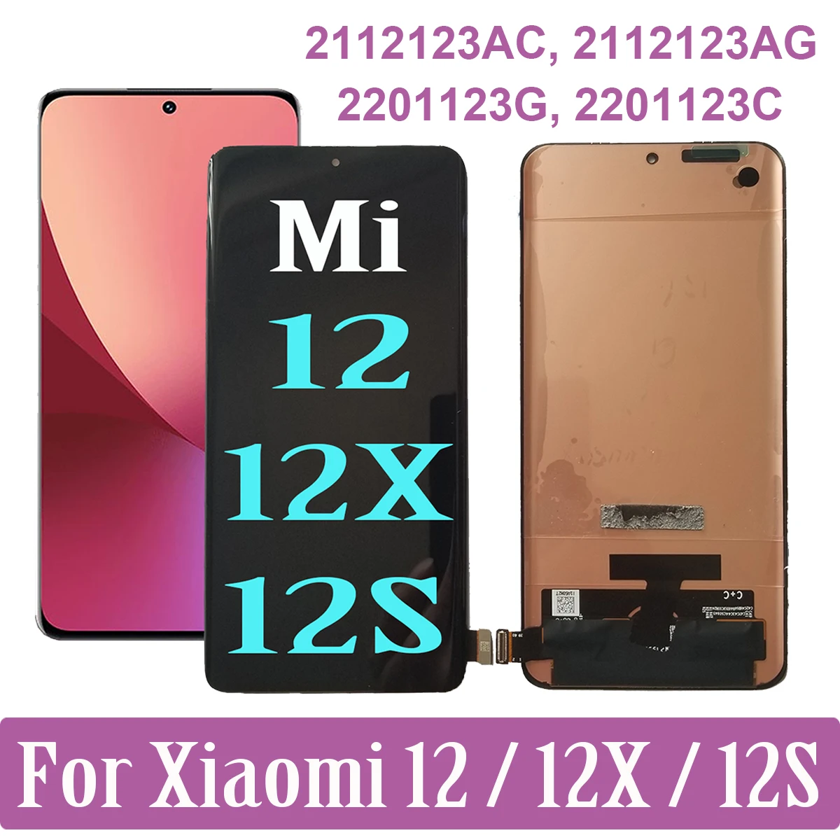 

6.28'' Original For Xiaomi 12 12X 12S LCD Display Touch Screen Digitizer For Xiaomi12 2201123C 2201123G 2112123AC 2112123AG LCD