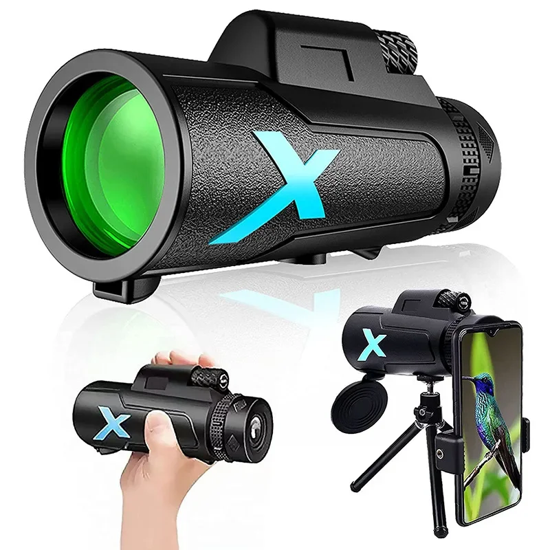 

Бинокль монокуляр высокой четкости 12x50, профессиональный портативный телескоп с дальним радиусом действия и функцией ночного видения, для милитари и охоты