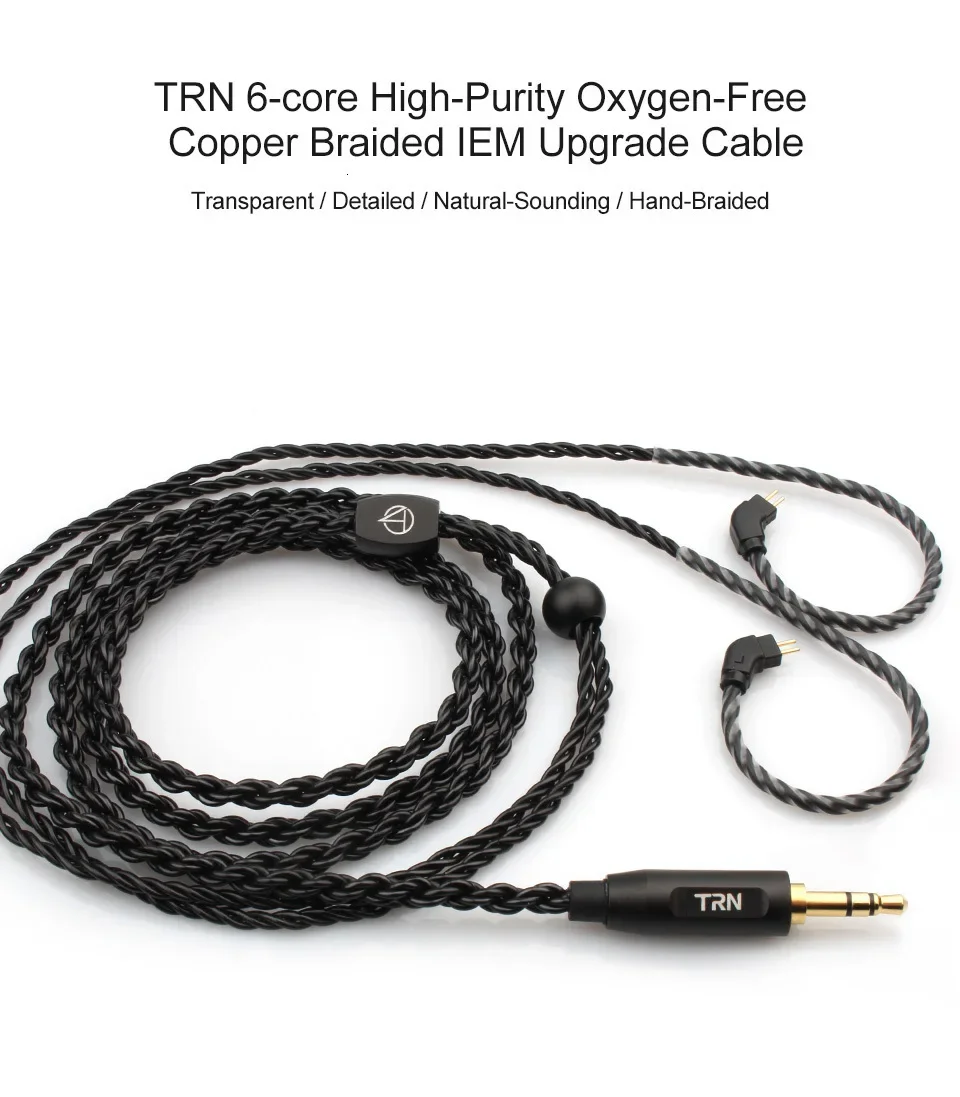 TRN A3 6 Core Earphone Wire IEM Upgrade Cable 3.5mm 0.75/0.78mm 2 Pin MMCX Earphone Wire for TRN V30/V20/V80/V90/ZST/EDX/ZS6