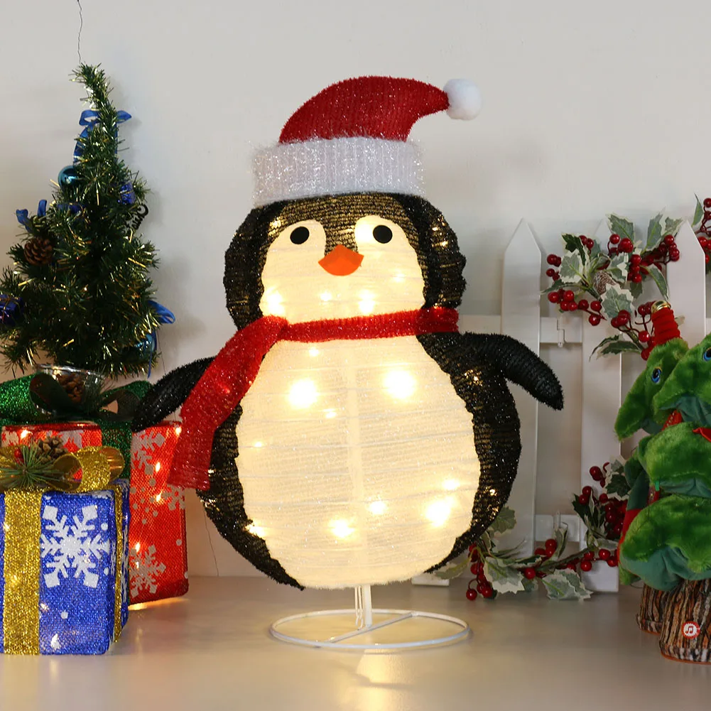 Christmas Snowman Lantern, Christmas Santa Claus Penguin Ornament Night  Light IP65 Waterproof Luminescent Folding Decoration Light Up Reusable  Indoor