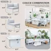 7 Pcs Aluminum Patio Furniture with Fire Pit Conversation Set with 29'' Large Depth Seat Outdoor Modern Luxury Garden Sofa Set 2