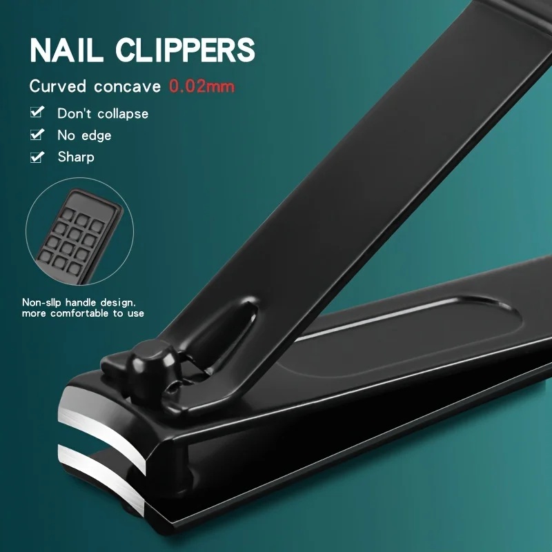 710/16/18pcs Black Manicure And Pedicure Set Stainless Steel Scissors Nail Clipper Grooming Tool Kit