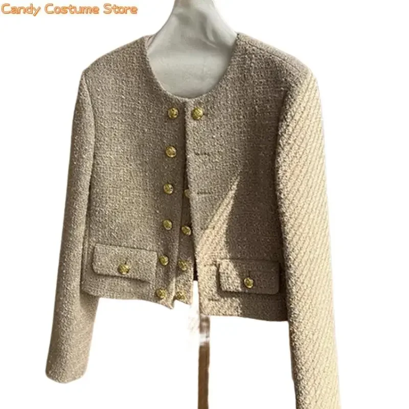 Women's New Autumn and Winter High-End Lady Temperament Woolen Jacketrfrench Runway Style Small Fragrance Tweed Coat