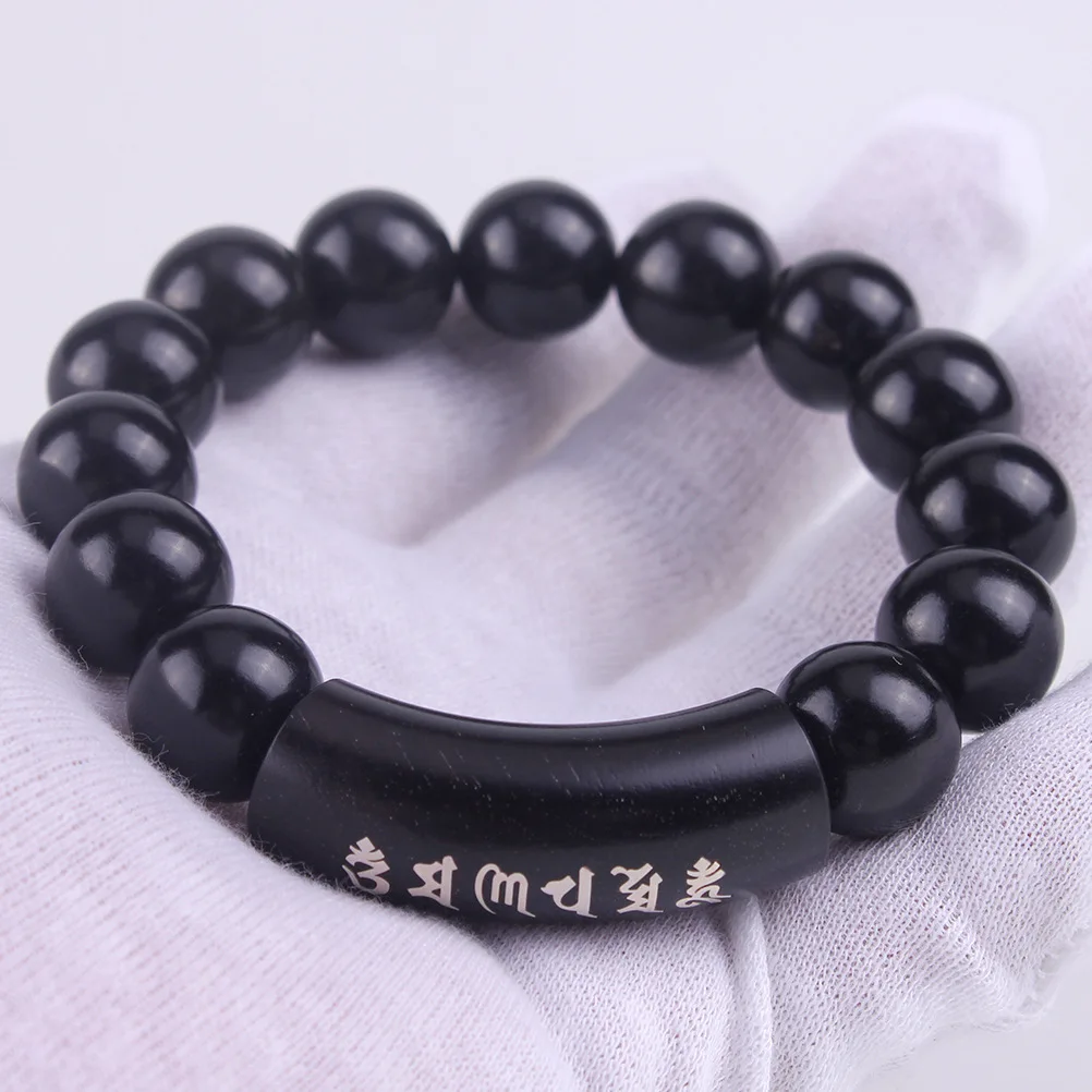 

Black Sandalwood Inlaid with Silver Bracelets Purple Sandalwood Inlaid with Six Characters of True Words Bracelet National