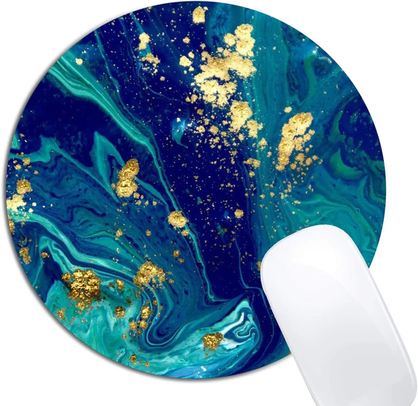 

Green Blue Marble Mouse Pad Round Non-Slip Rubber Mousepad Laptop Office Computer Decor Cute Desk Accessories Design Mouse Pad