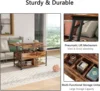 40" Lift Top Coffee Table ，4 in 1 Convertible Dining Table with Hidden Compartment Home Office, Rustic Brown 6