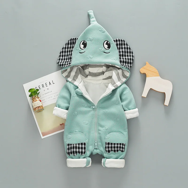 Ircomll Infant Baby Romper Toddler Cotton Thicken Cartoon Elephant Autumn Newborn Boy Girl Clothes kid Jumpsuits