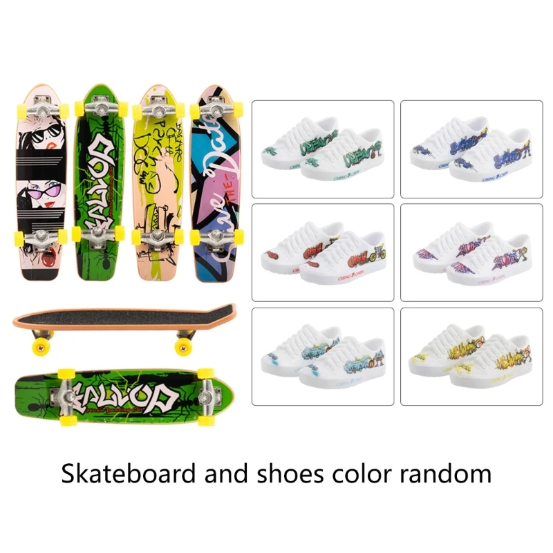 

Mini Finger Toy Set for Adult Kids Finger Skateboard/Finger Bike with Finger Shirts Pants Finger Shoes Teens Novelty Toy Y55B