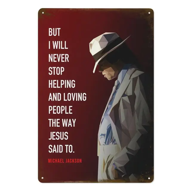 michael jackson Metal Tin Sign Poster 8”×12” Painting Sign Funny Wall Vintage Art Decor Retro Plaque For Home Bar Pub Club Cafe
