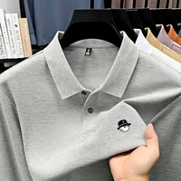 Polo de golf à manches longues pour hommes, haut imprimé de marque, 100% coton, confortable, respirant, mode, loisirs, haut de gamme 4