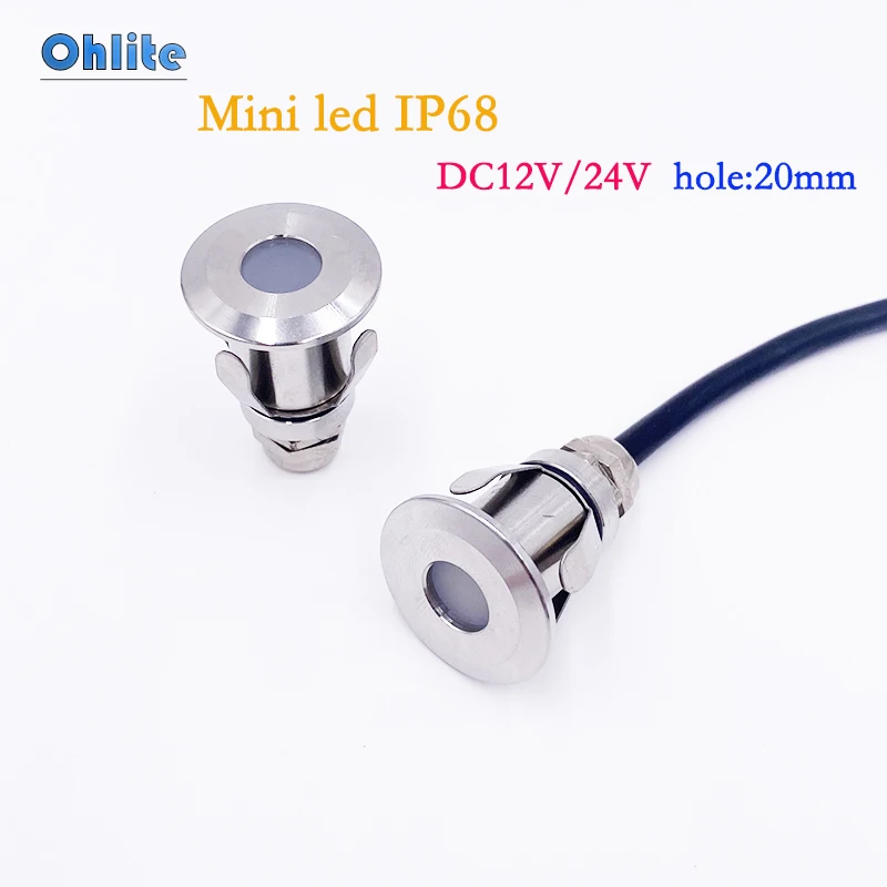 0.5W LED IP68 Mini Spotlight Waterproof Stainless Steel Pool Underwater Light DC12V 24V Stair Pathway Deck Underground Lamp
